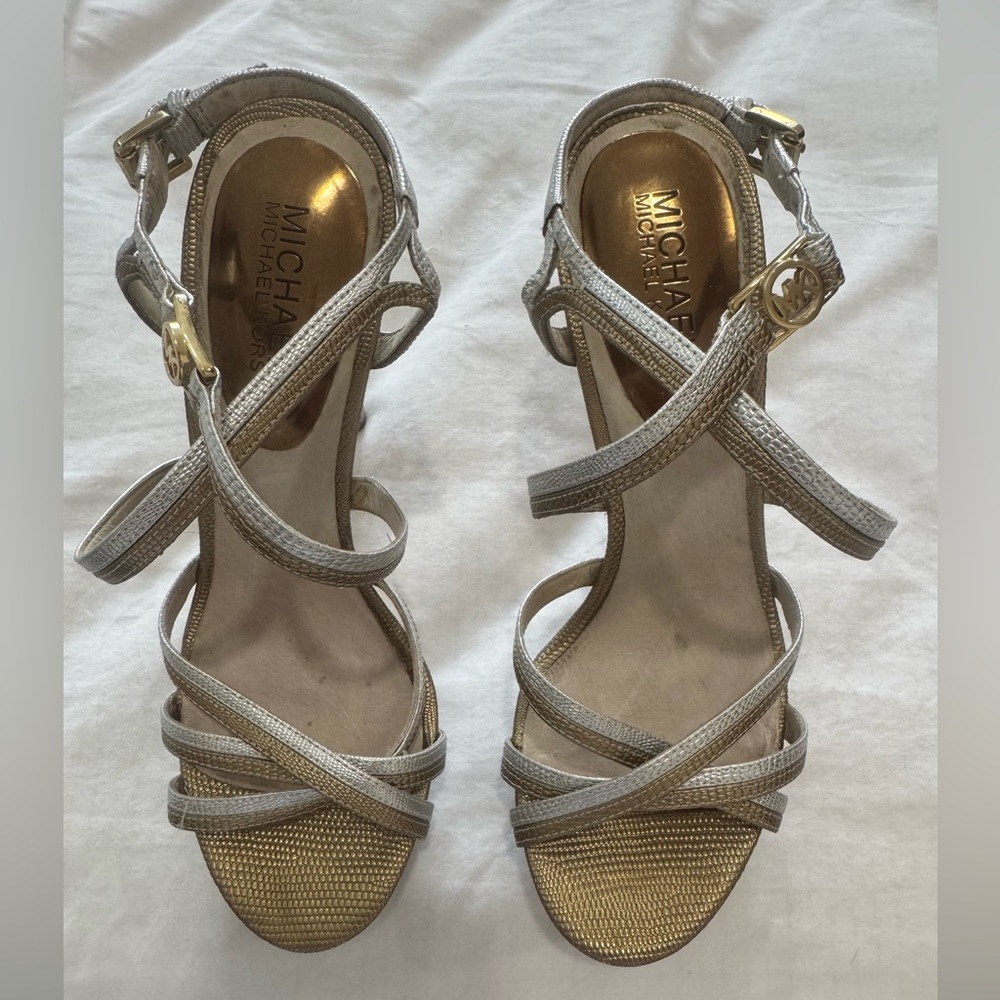 Michael Kors Gold Strappy Heels